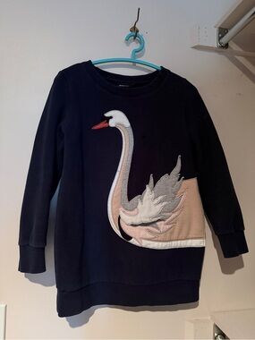 Only Navy Sweatshirt with Swan Applique